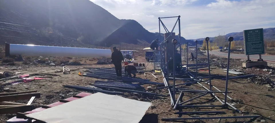 阿勒泰网红公路阿和公路网架两面高炮:现场资料照片(第2张)